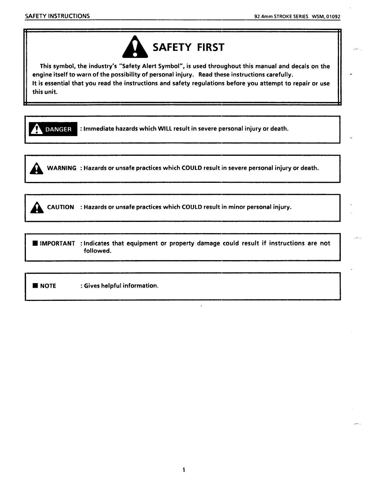 Kubota 03 Series Diesel Engine Motorcycle Service Manual | 1991-1995 - sample page 7