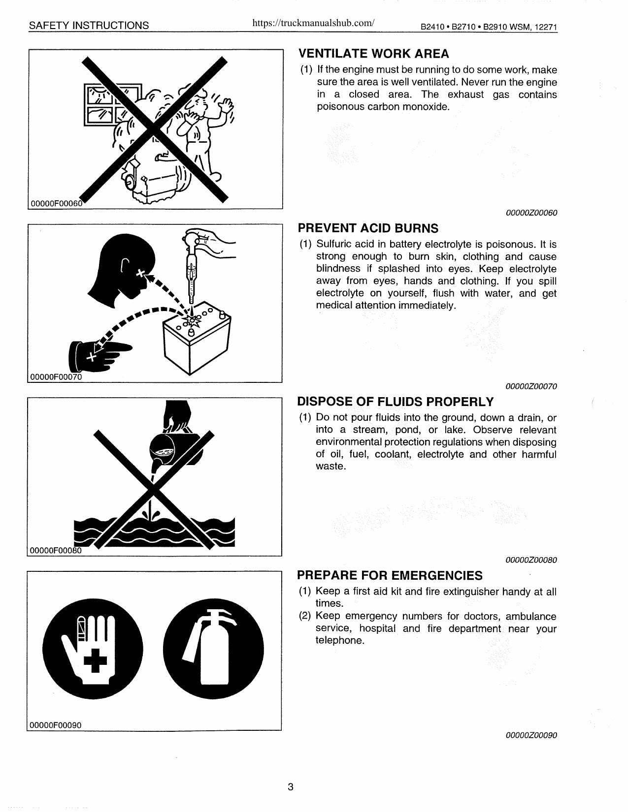 Kubota B2410 B2710 B2910 Tractor Service Manual | 2000-2004 - sample page 6