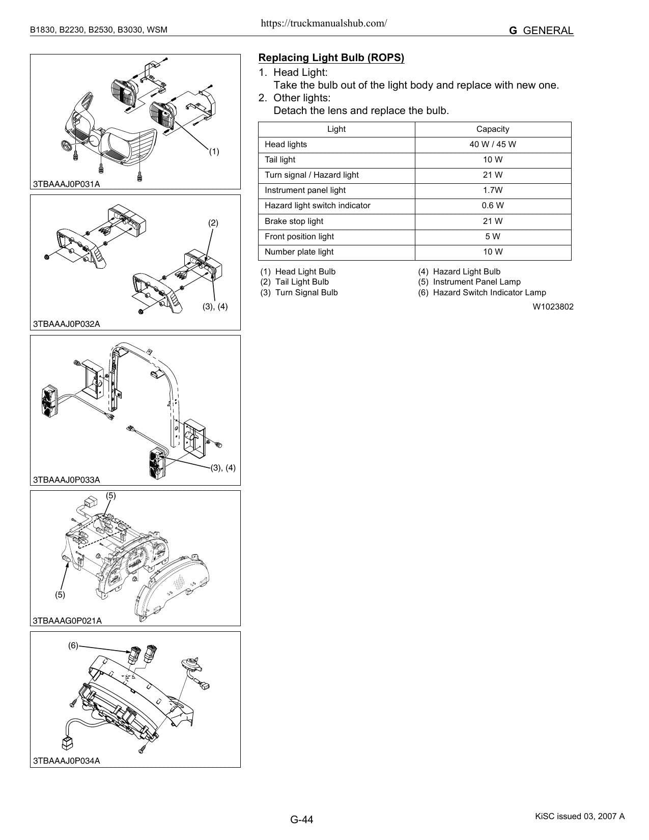 Kubota B1830 B2230 B2530 B3030 Tractor Service Manual | 2007-2011 - sample page 4