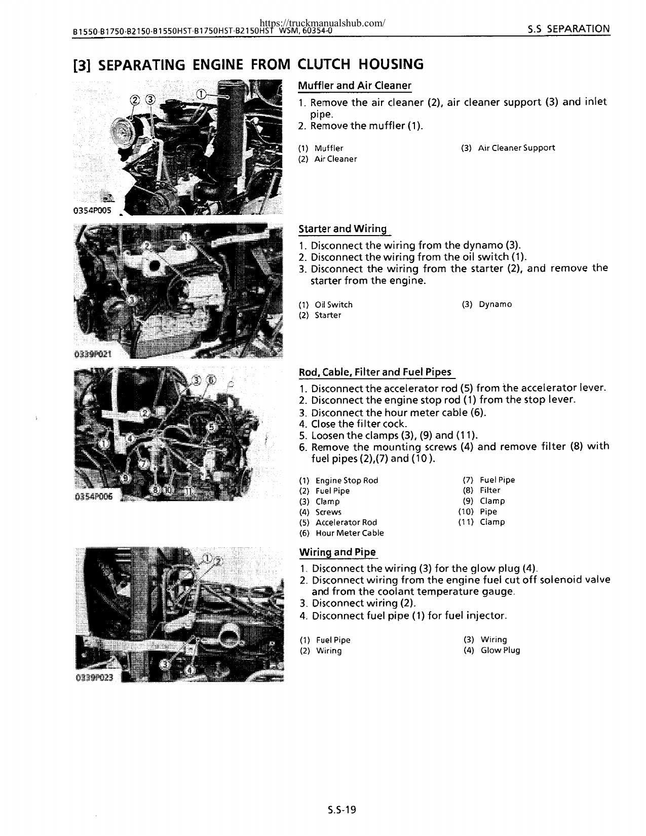 Kubota B1550 B1750 B2150 HST Tractor Service Manual | 1985-1989 - sample page 3