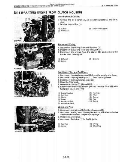 Kubota B1550 B1750 B2150 HST Tractor Service Manual | 1985-1989 - sample page 3