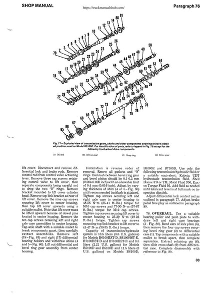 Kubota B5100 B6100 B7100 Tractor Service Manual | 1975-1979 - sample page 4