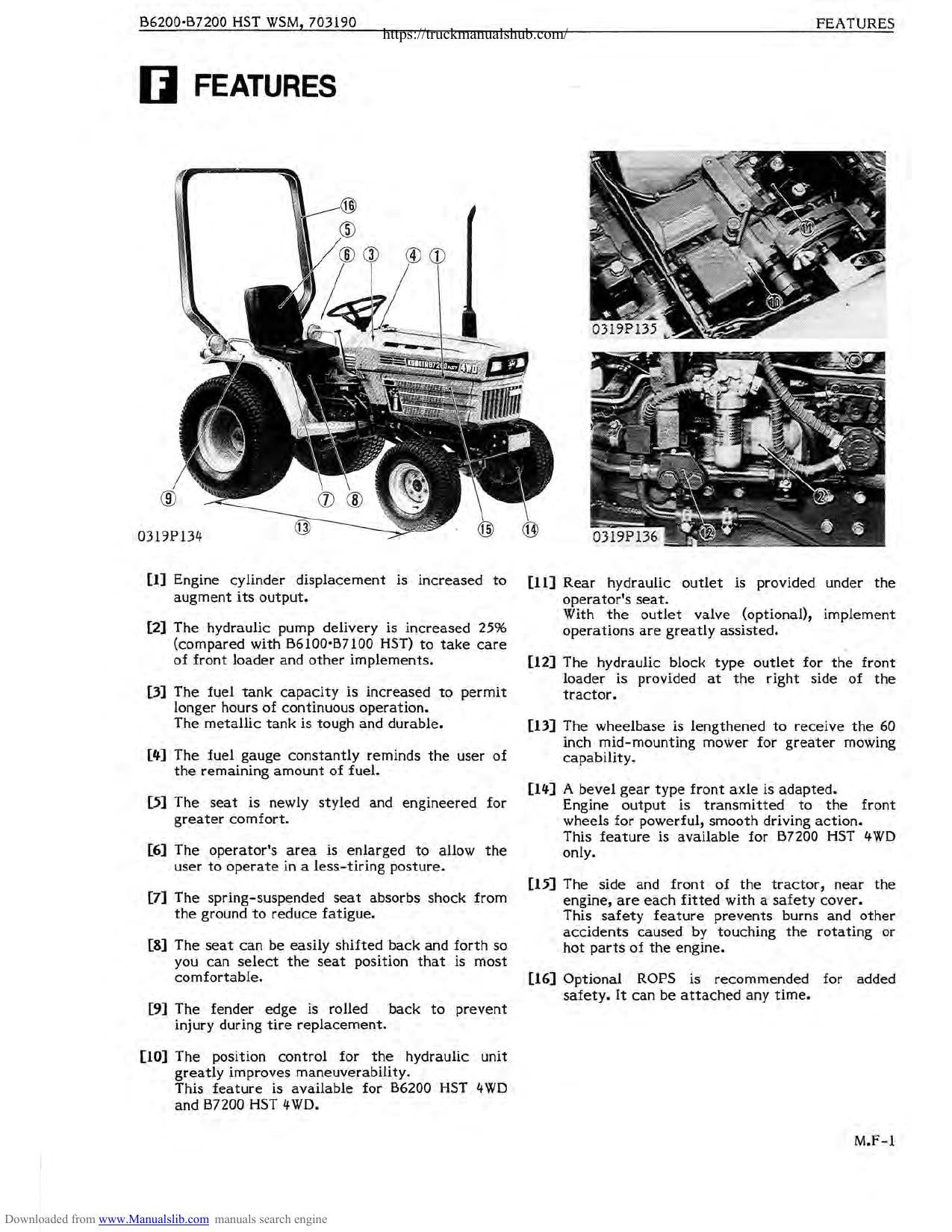 Kubota B6200HST B7200HST Tractor Service Manual | 1984-1988 - sample page 6