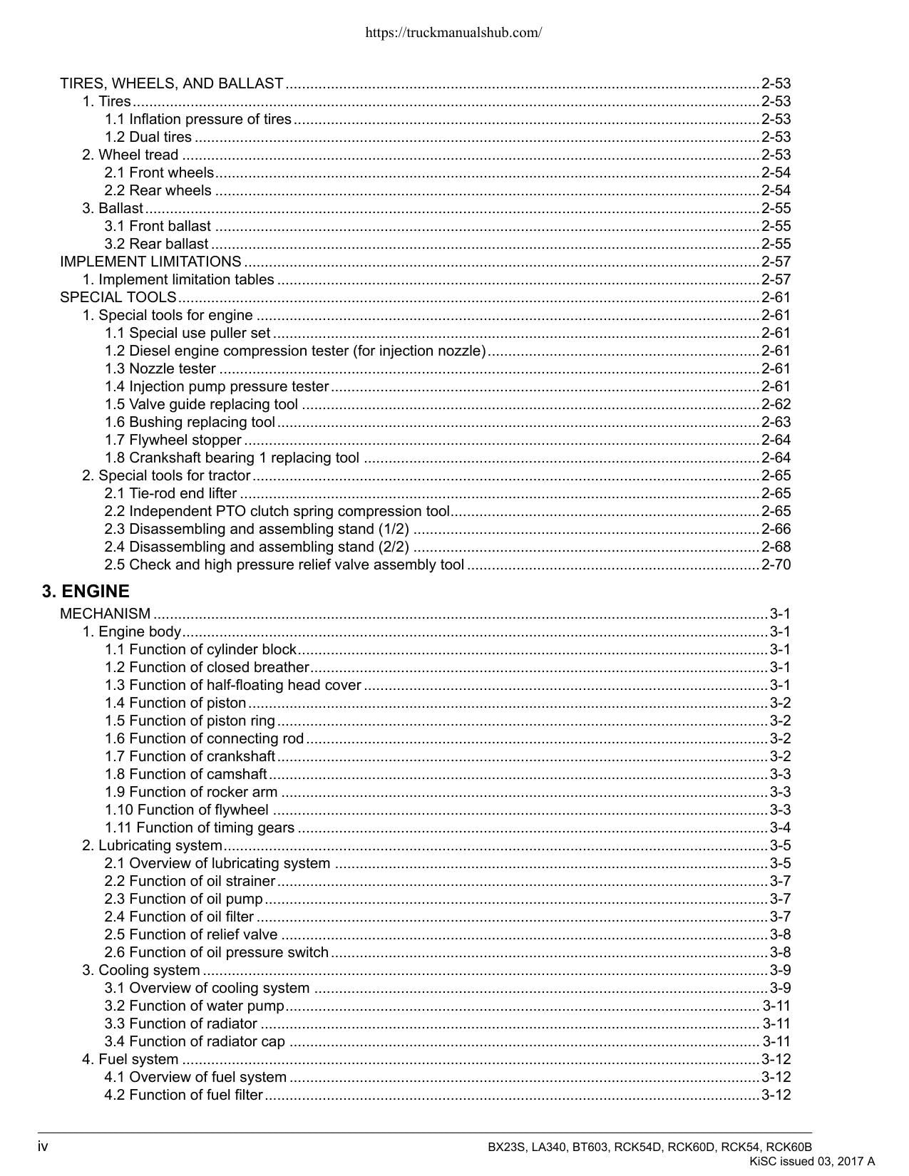 Kubota BX23S LA340 BT603 Service Manual | 2017-2021 - sample page 10
