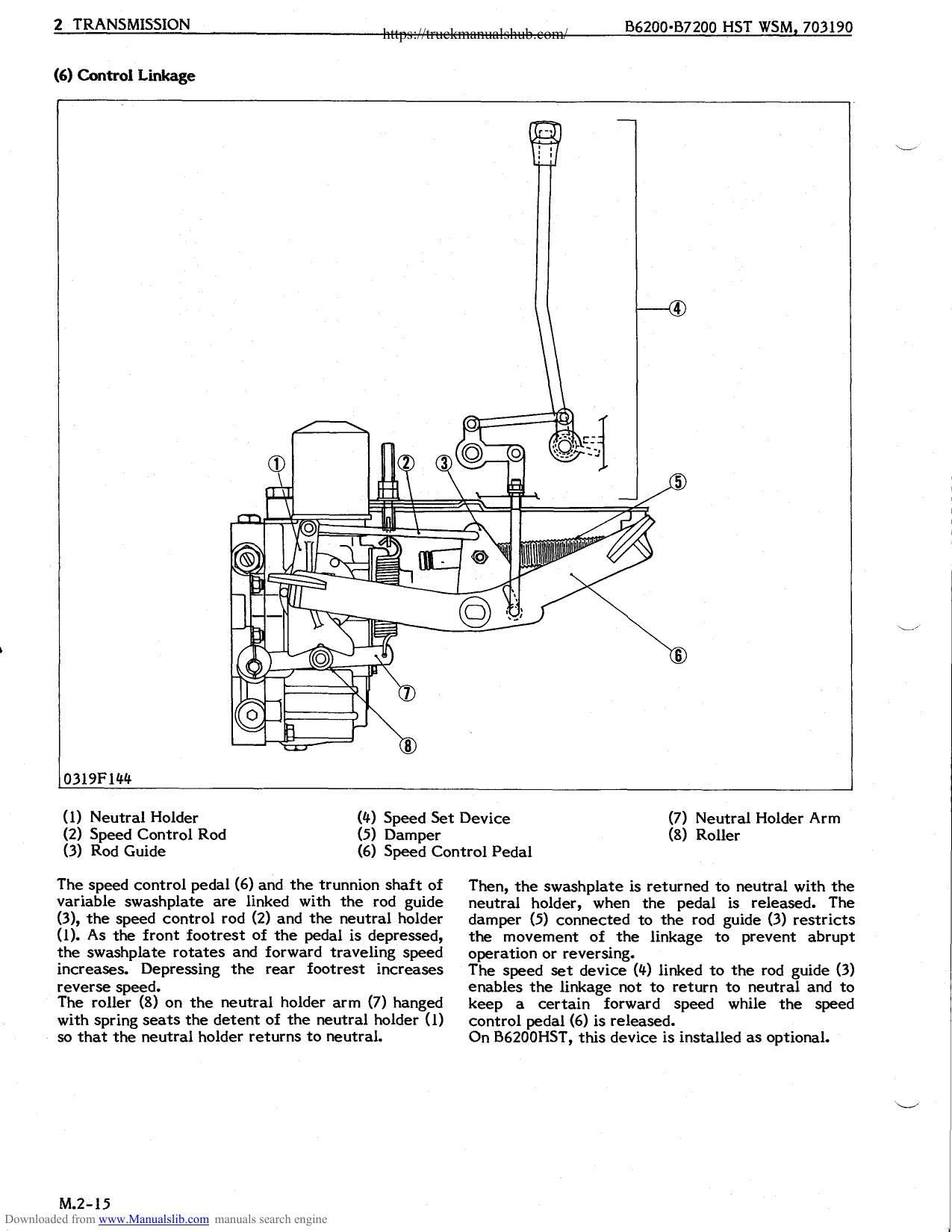 Kubota B6200HST B7200HST Tractor Service Manual | 1984-1988 - sample page 7