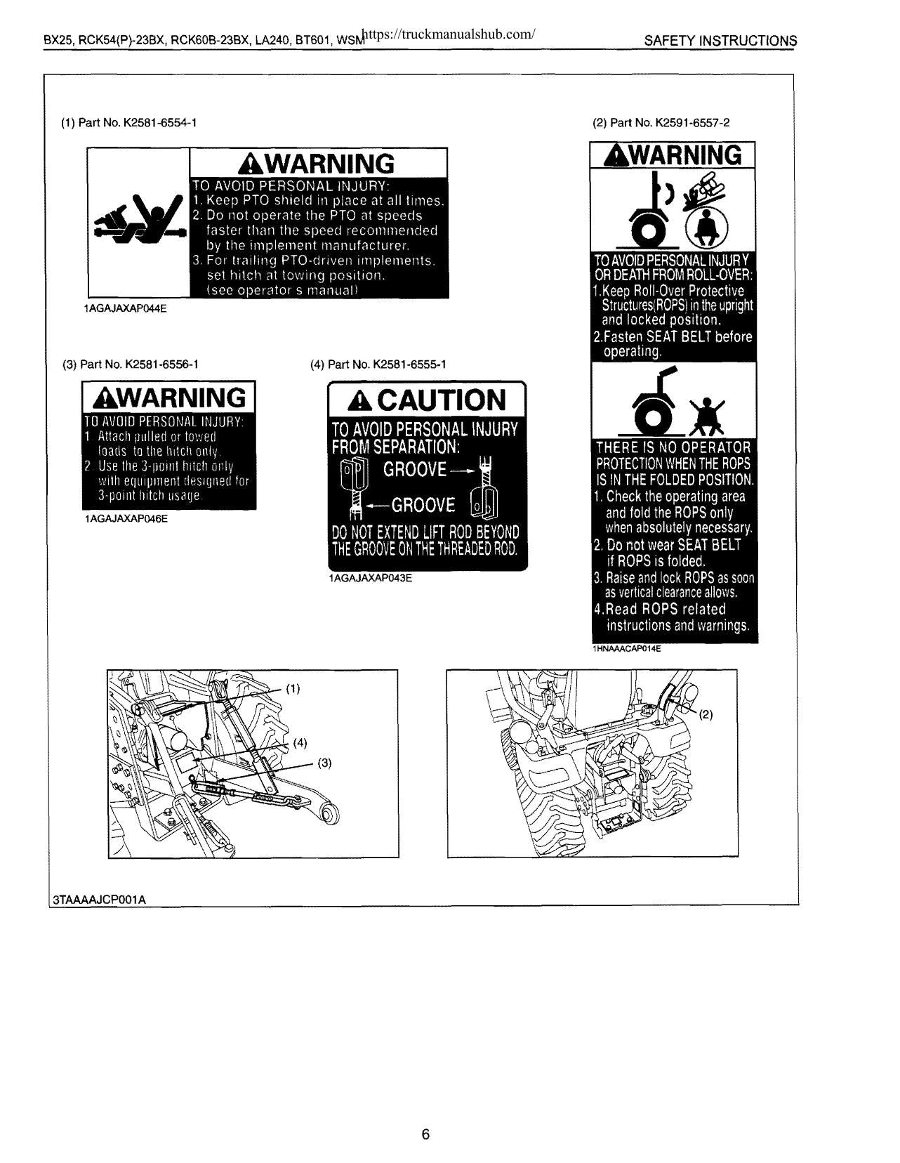 Kubota BX25 LA240 BT601 Service Manual | 2007-2011 - sample page 3