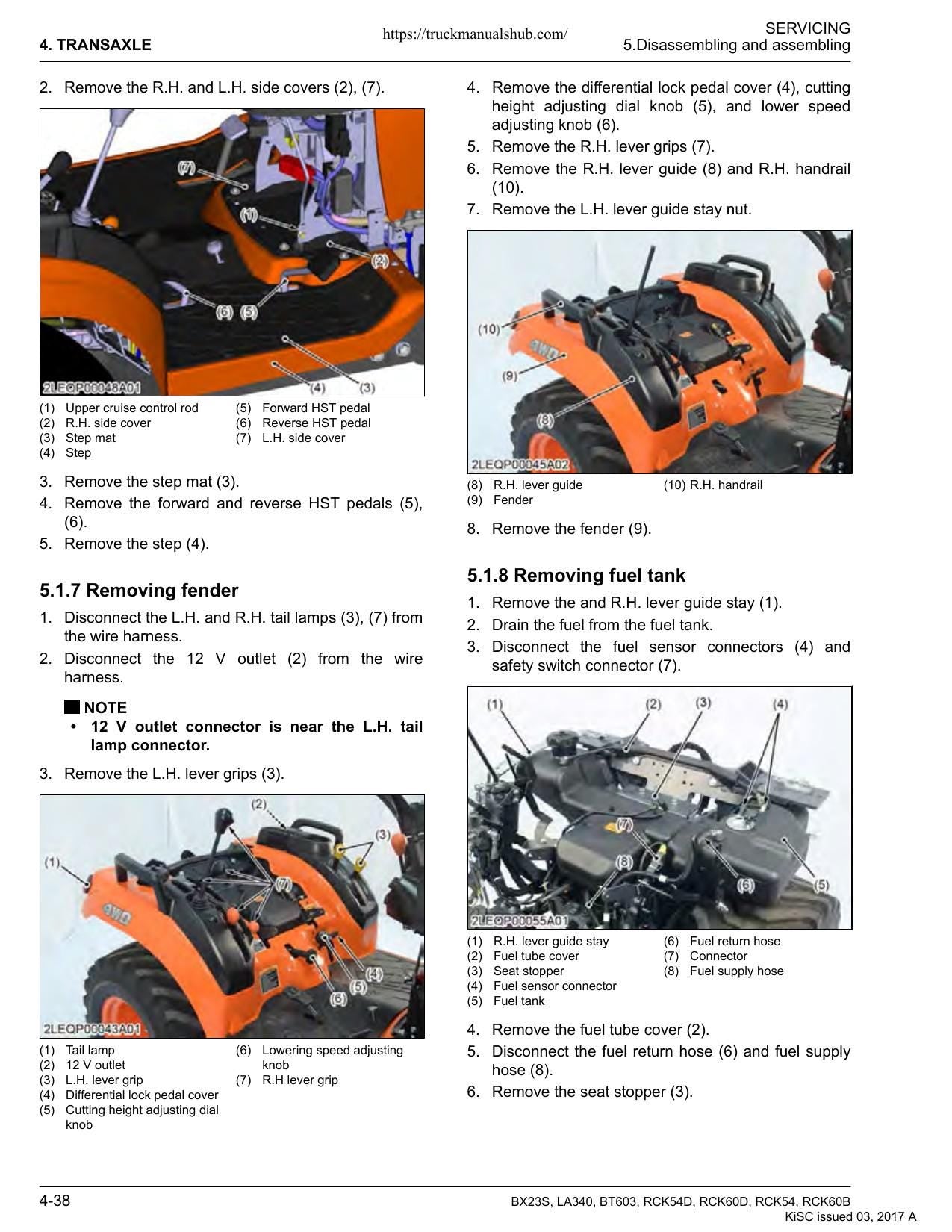 Kubota BX23S LA340 BT603 Service Manual | 2017-2021 - sample page 3