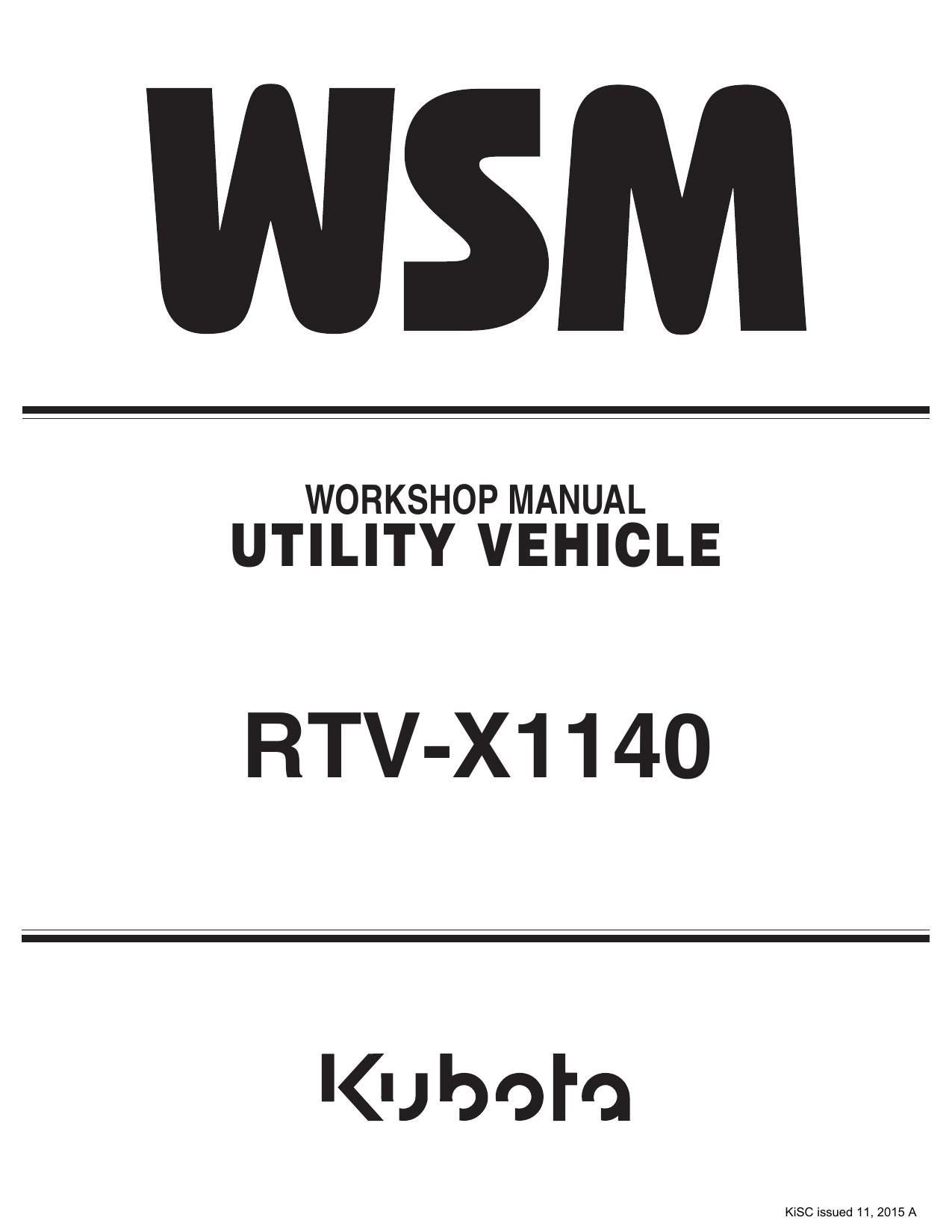 Kubota RTV-X1140 UTV Service Manual | 2015-2019 - sample page 2