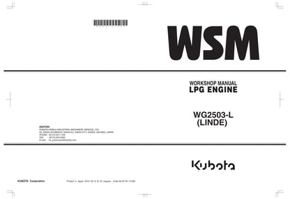 Kubota WG2503-L LPG Engine Service Manual | 2014-2018 - sample page 2