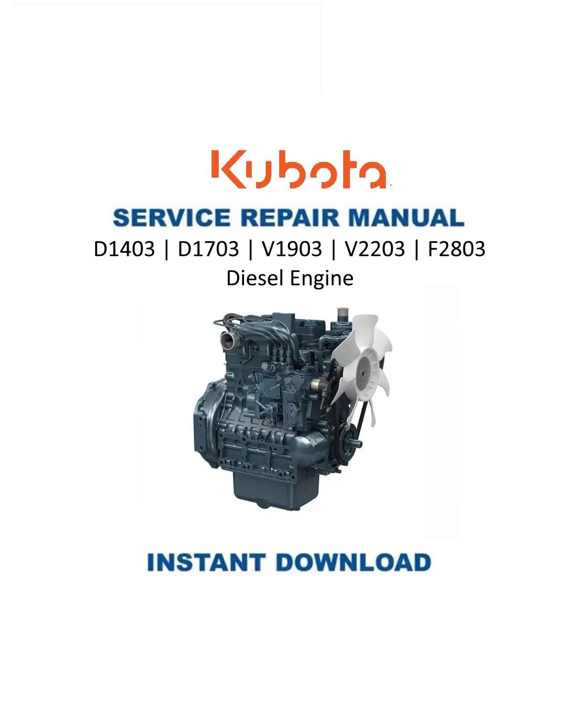 Kubota 03 Series Diesel Engine Motorcycle Service Manual | 1991-1995 - Service Manual PDF Instant Download