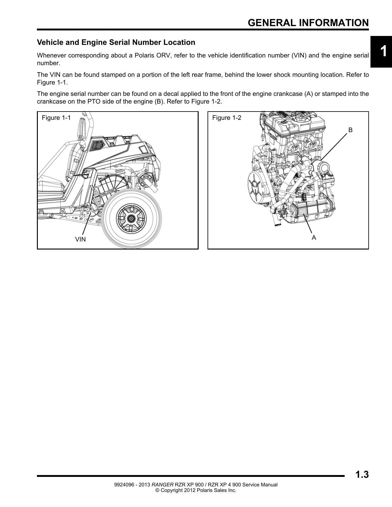 Polaris RZR XP 900 UTV Service Manual | 2013-2017 - sample page 4