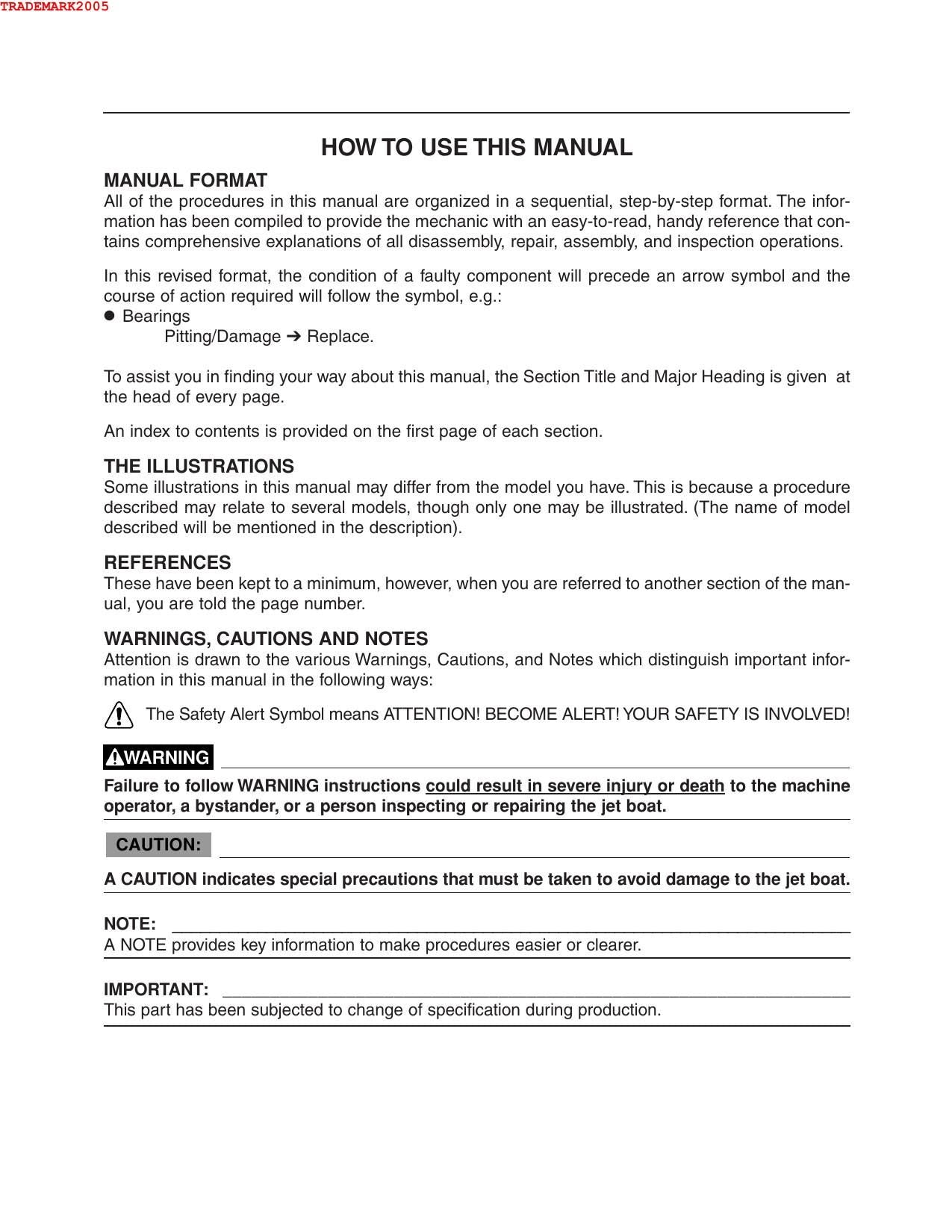 Yamaha AR230 SX230 High Output Motorcycle Service Manual | 2005-2009 - sample page 4