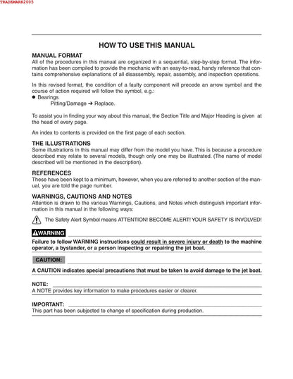 Yamaha AR230 SX230 High Output Motorcycle Service Manual | 2005-2009 - sample page 4