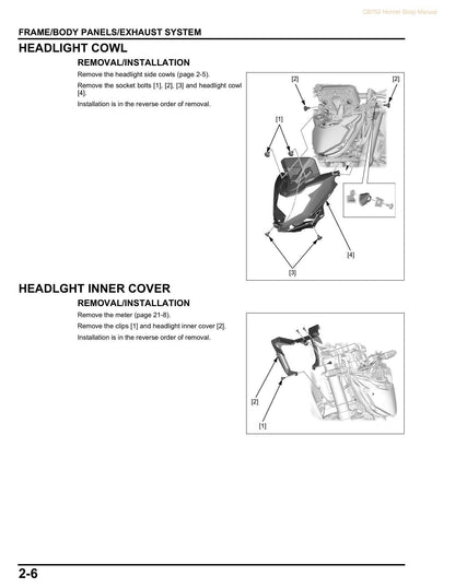 Honda CB750 Hornet Motorcycle Service Manual | 2023-2026 - sample page 3