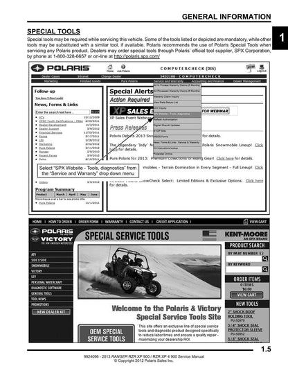 Polaris RZR XP 900 UTV Service Manual | 2013-2017 - sample page 6