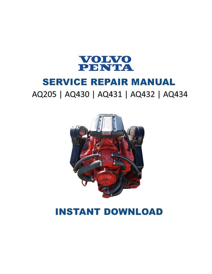 Volvo Penta AQ205 430 431 432 434 Motorcycle Service Manual | 1985-1989 - Service Manual PDF Instant Download