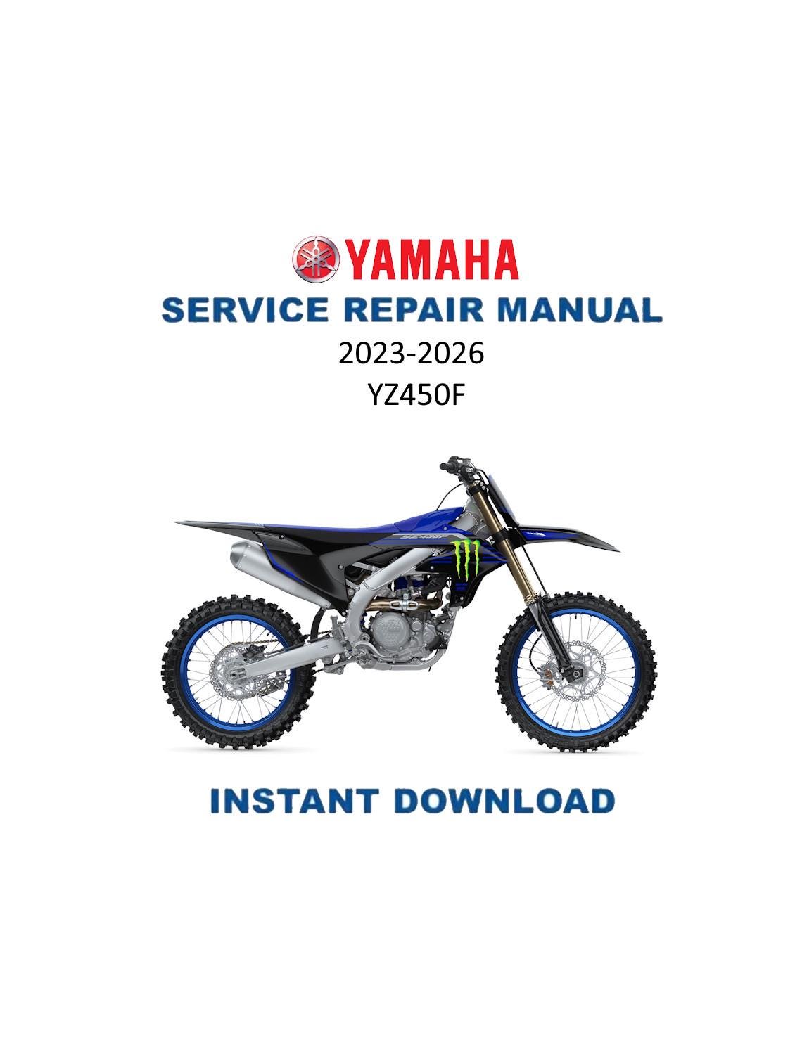 Yamaha YZ450F YZ450FP Motorcycle Service Manual | 2023-2026 - Service Manual PDF Instant Download