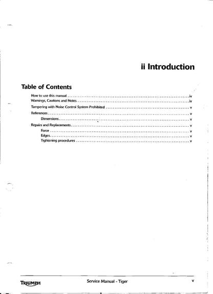 Triumph Tiger 1050 Motorcycle Service Manual | 2006-2010 - sample page 9