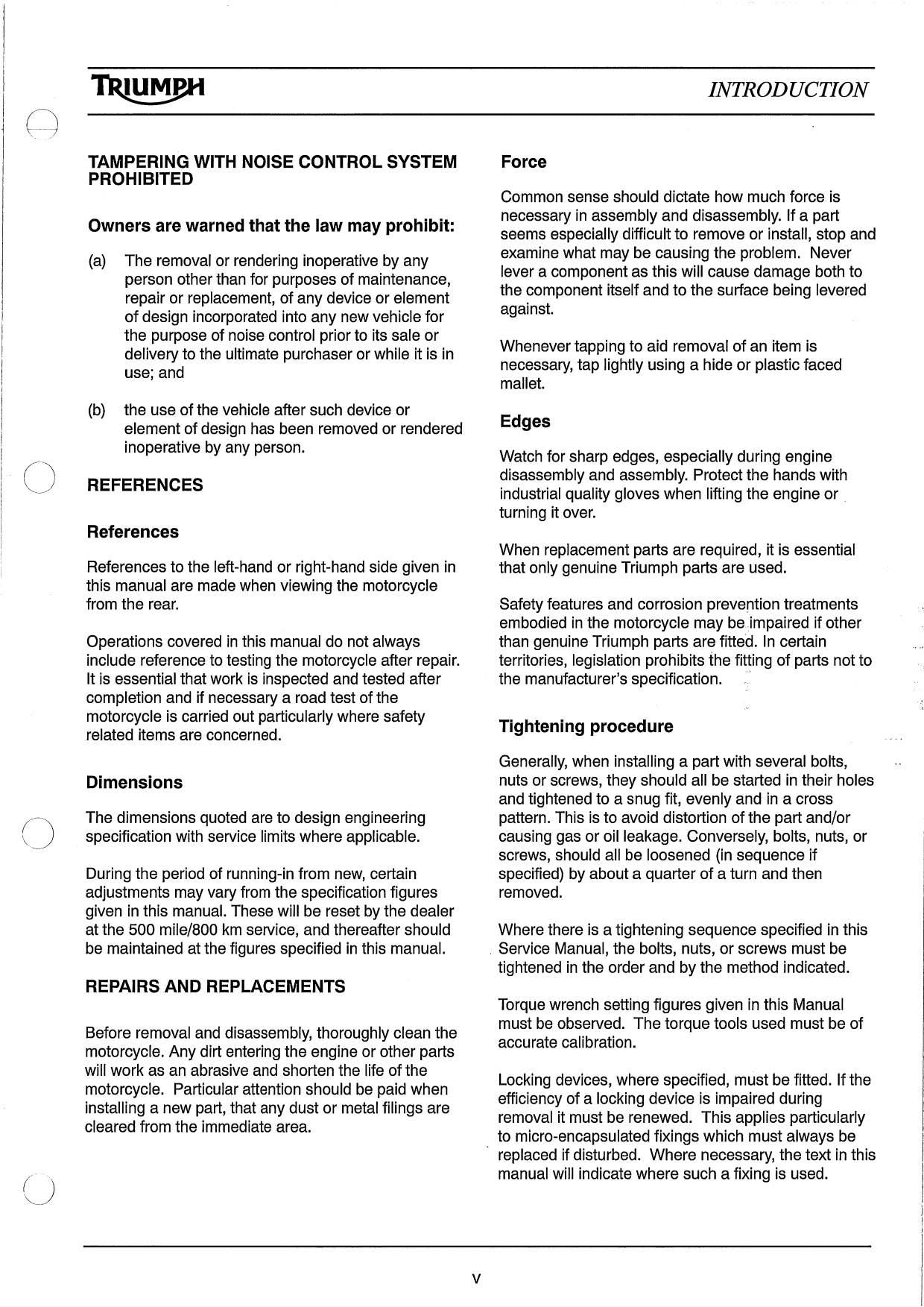 Triumph Bonneville Motorcycle Service Manual | 2006-2010 - sample page 8