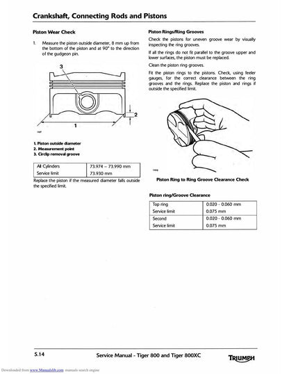 Triumph Tiger 800 800XC Motorcycle Service Manual | 2011-2015 - sample page 5