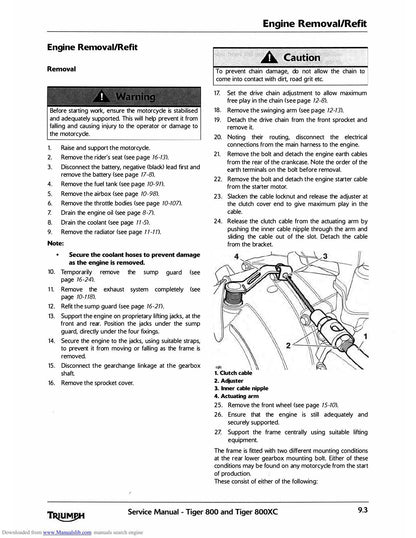 Triumph Tiger 800 800XC Motorcycle Service Manual | 2011-2015 - sample page 6