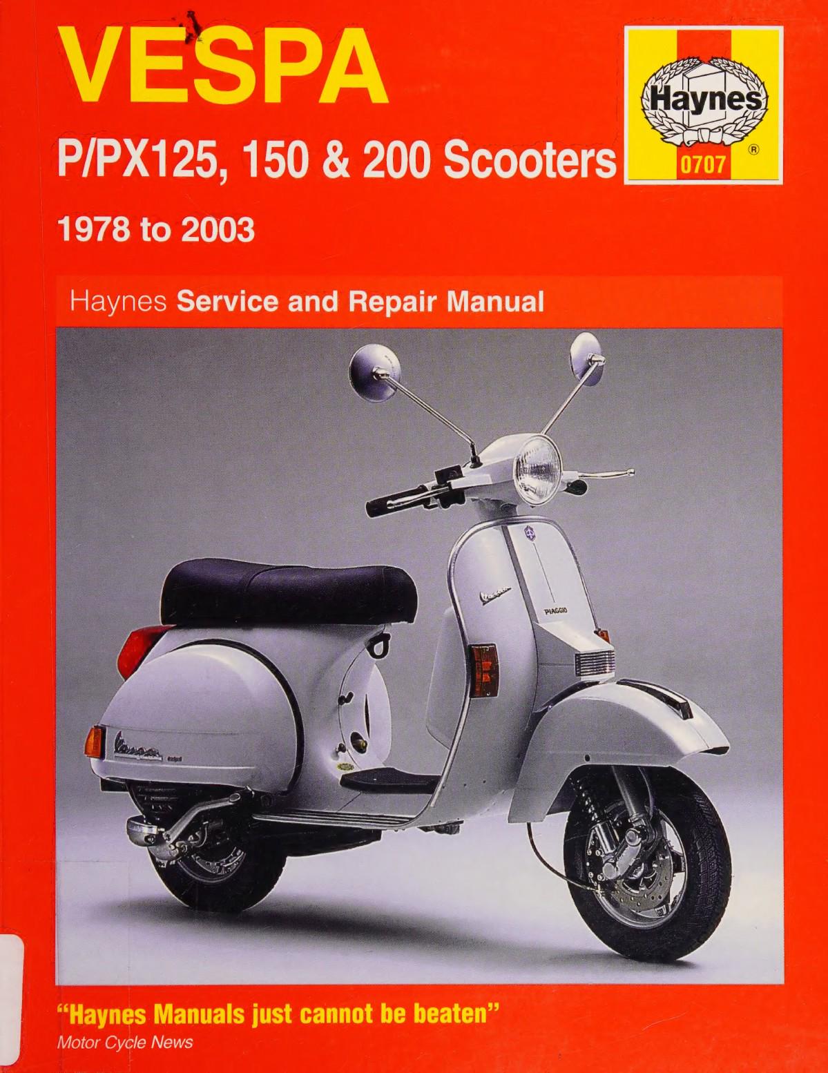 Vespa P PX125 150 200 Scooter Service Manual | 1978-2003 - sample page 2
