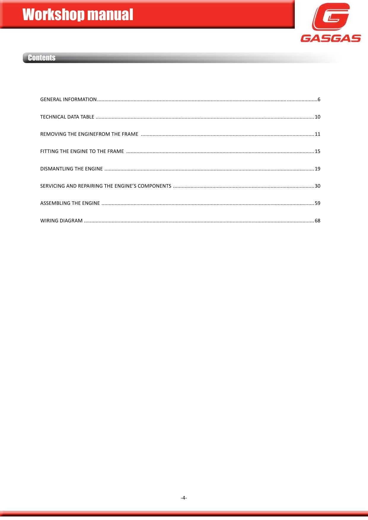 Gas Gas Enduro 2T 200 250 300 Motorcycle Service Manual | 2018-2022 - sample page 9