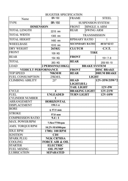 PGO BR-150 Bug Rider Bugxter ATV Service Manual | 2000-2004 - sample page 7