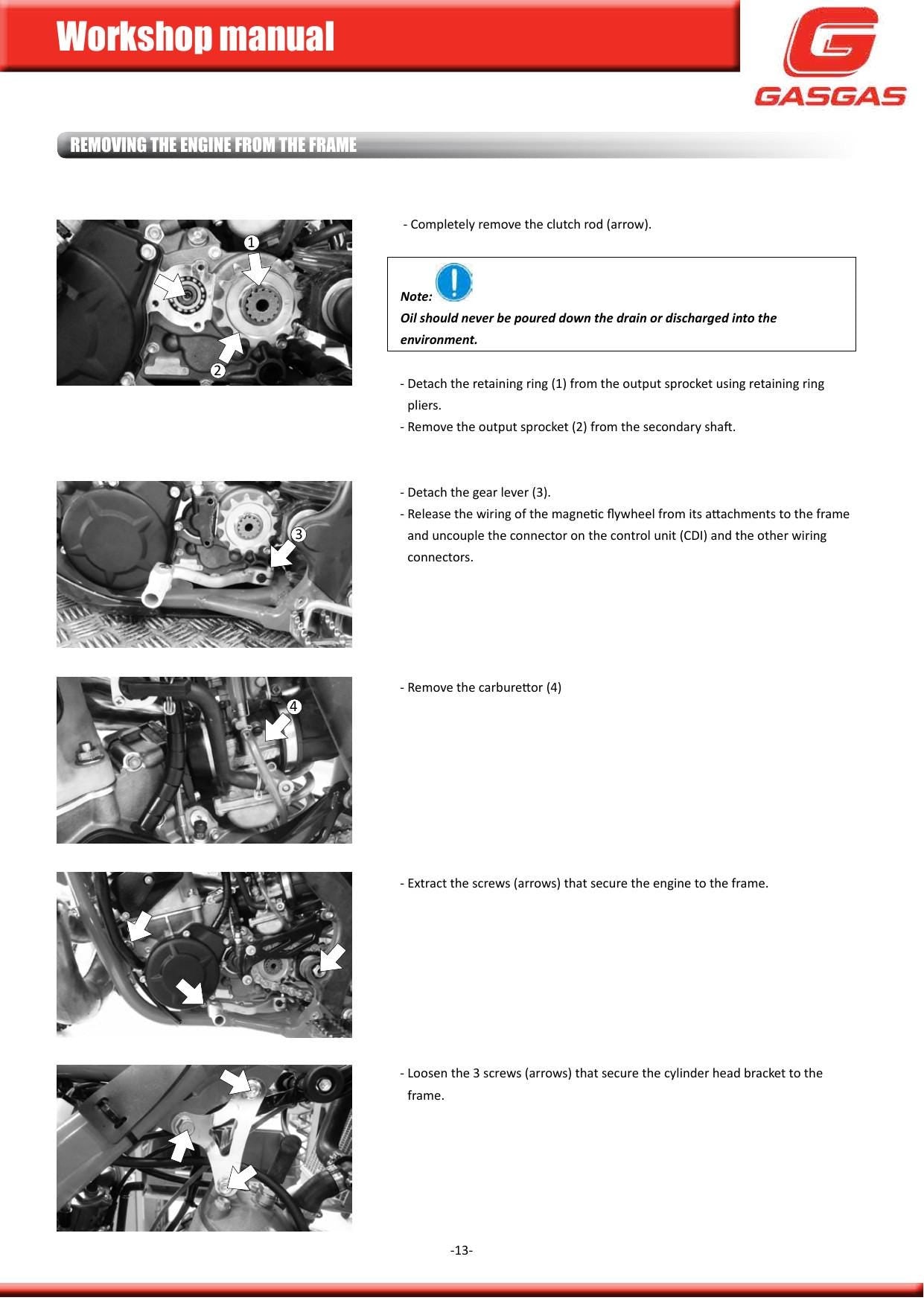 Gas Gas Enduro 2T 200 250 300 Motorcycle Service Manual | 2018-2022 - sample page 3