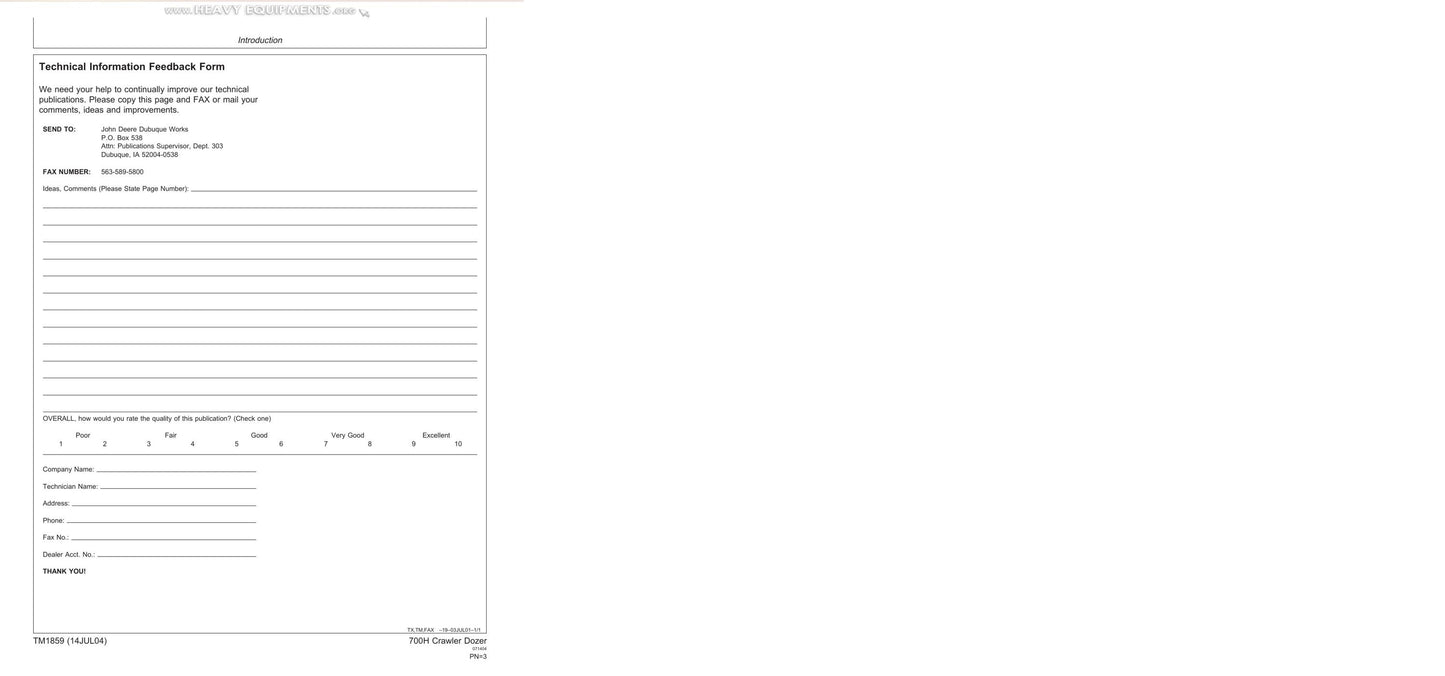 John Deere 700H Crawler Dozer Service Manual | 2004-2008 - sample page 6