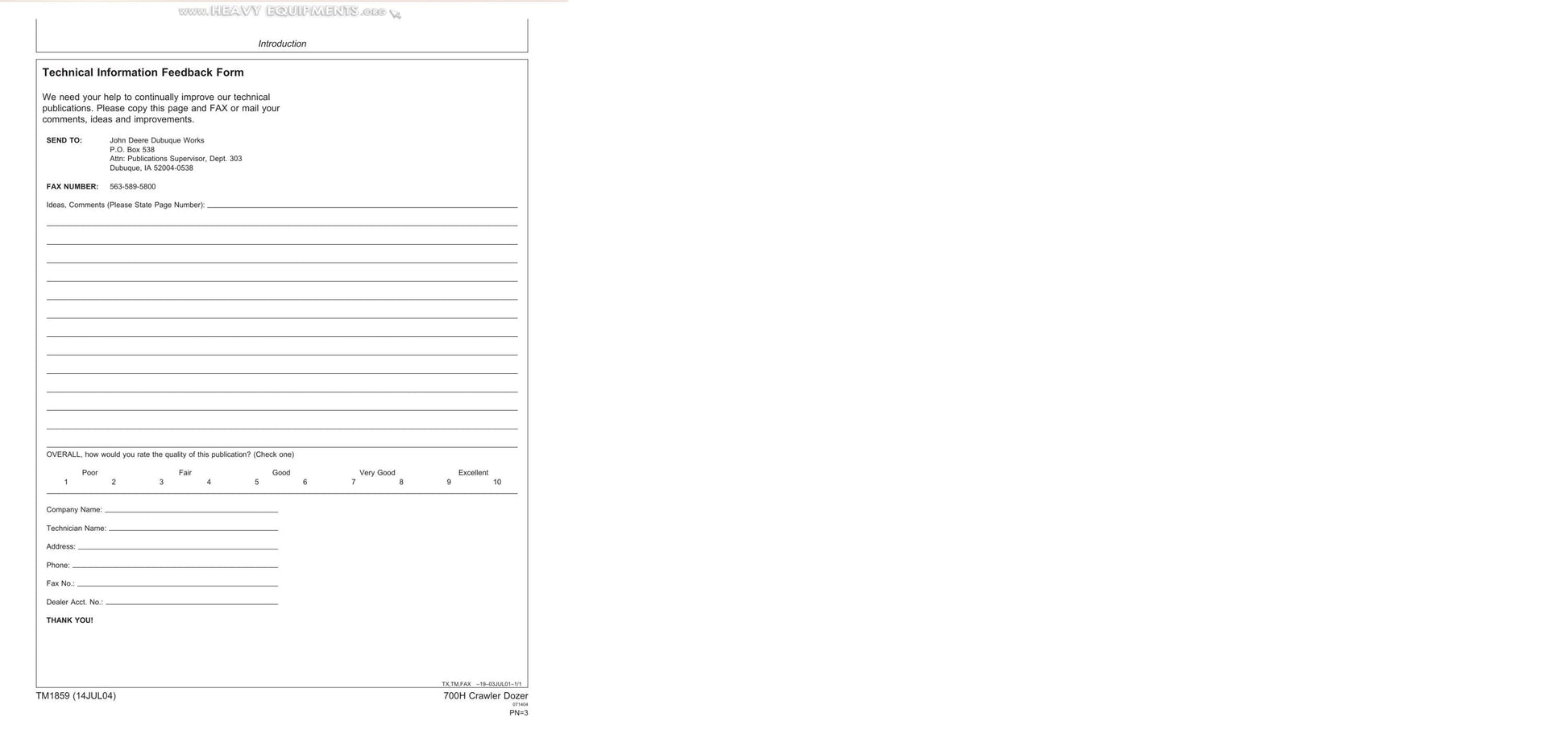 John Deere 700H Crawler Dozer Service Manual | 2004-2008 - sample page 6