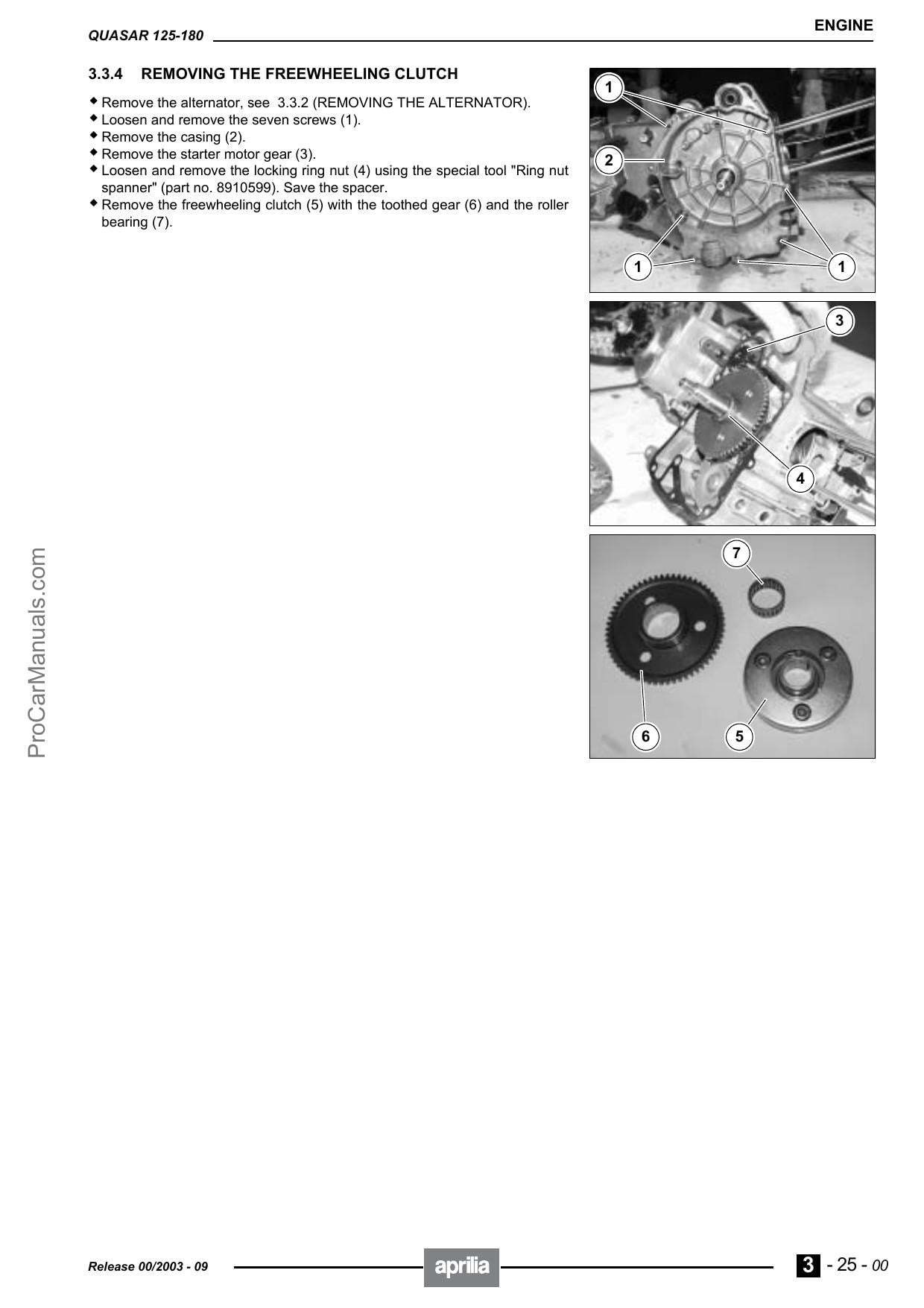Aprilia Quasar 125 180 Motorcycle Service Manual | 2003-2007 - sample page 5