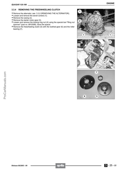 Aprilia Quasar 125 180 Motorcycle Service Manual | 2003-2007 - sample page 5