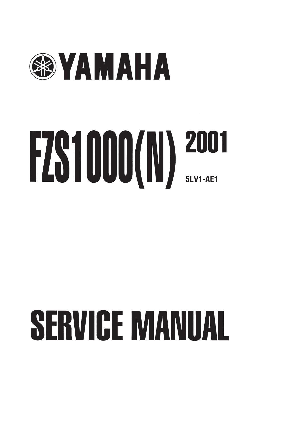 Yamaha FZS1000 Fazer Motorcycle Service Manual | 2001-2005 - sample page 2