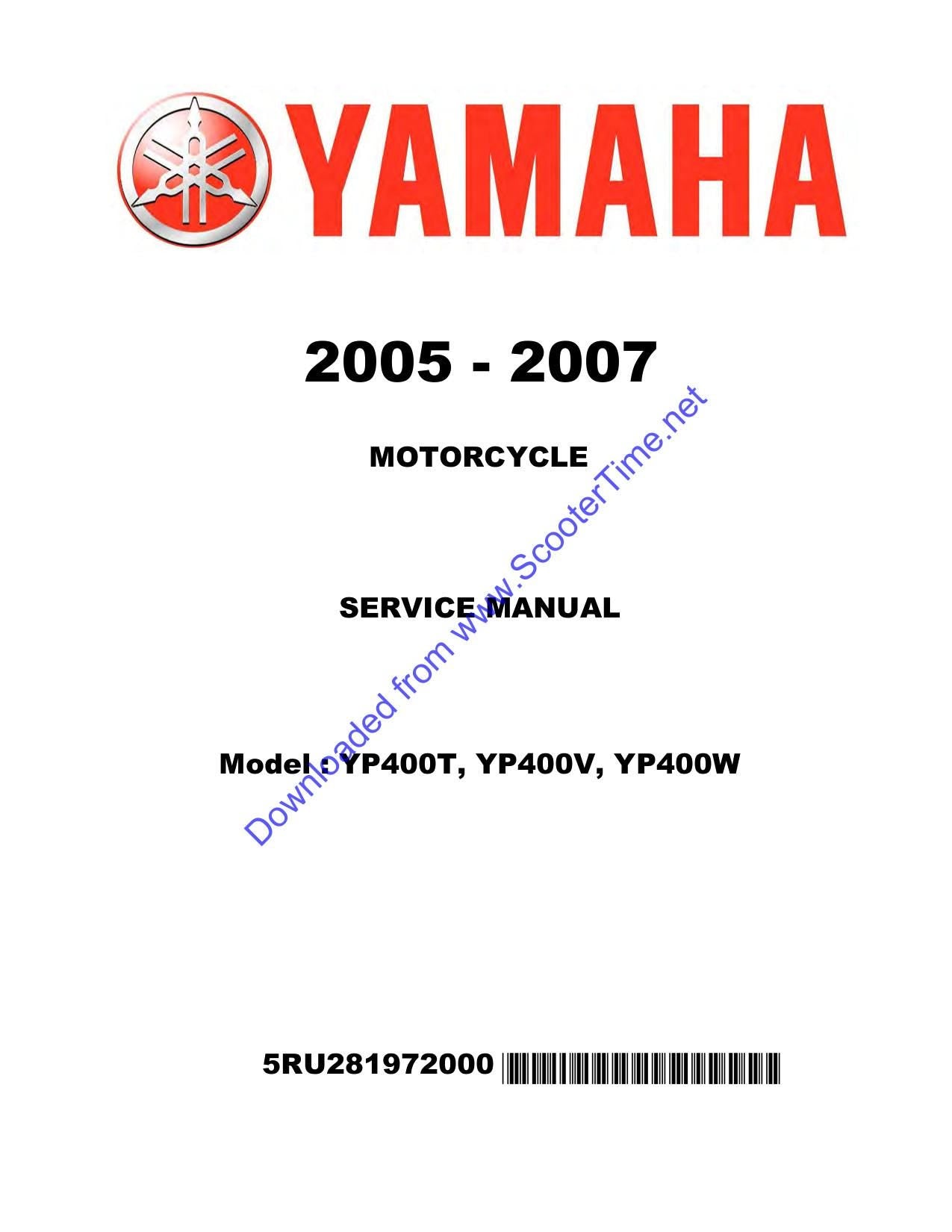 Yamaha YP400 Majesty Scooter Service Manual | 2005-2007 - sample page 2