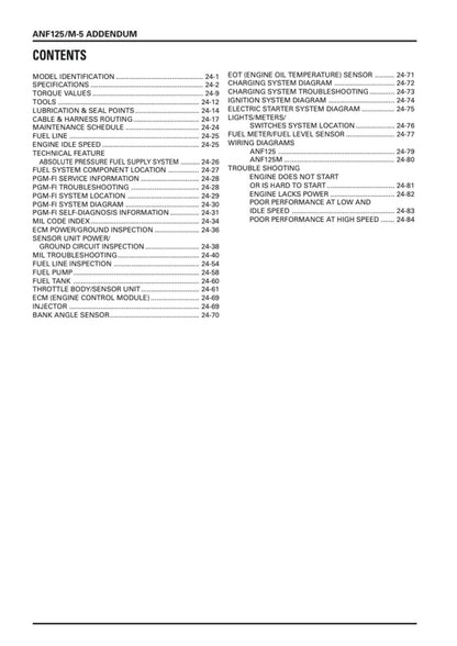 Honda ANF125 Innova Motorcycle Service Manual | 2005-2009 - sample page 5