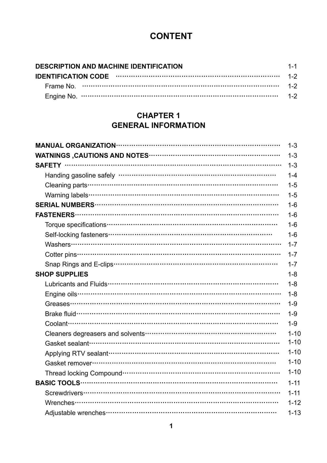 Supermach UTV 700 Service Manual | 2009-2013 - sample page 5
