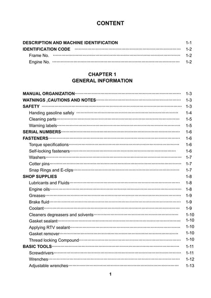Supermach UTV 700 Service Manual | 2009-2013 - sample page 5