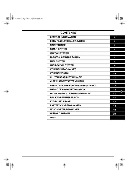Honda Grom 125 Motorcycle Service Manual | 2013-2017 - sample page 2