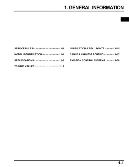 Honda CGX125 Motorcycle Service Manual | 2011-2015 - sample page 8