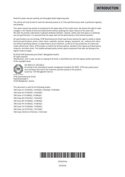 KTM 390 Duke Motorcycle Service Manual | 2017-2021 - sample page 7