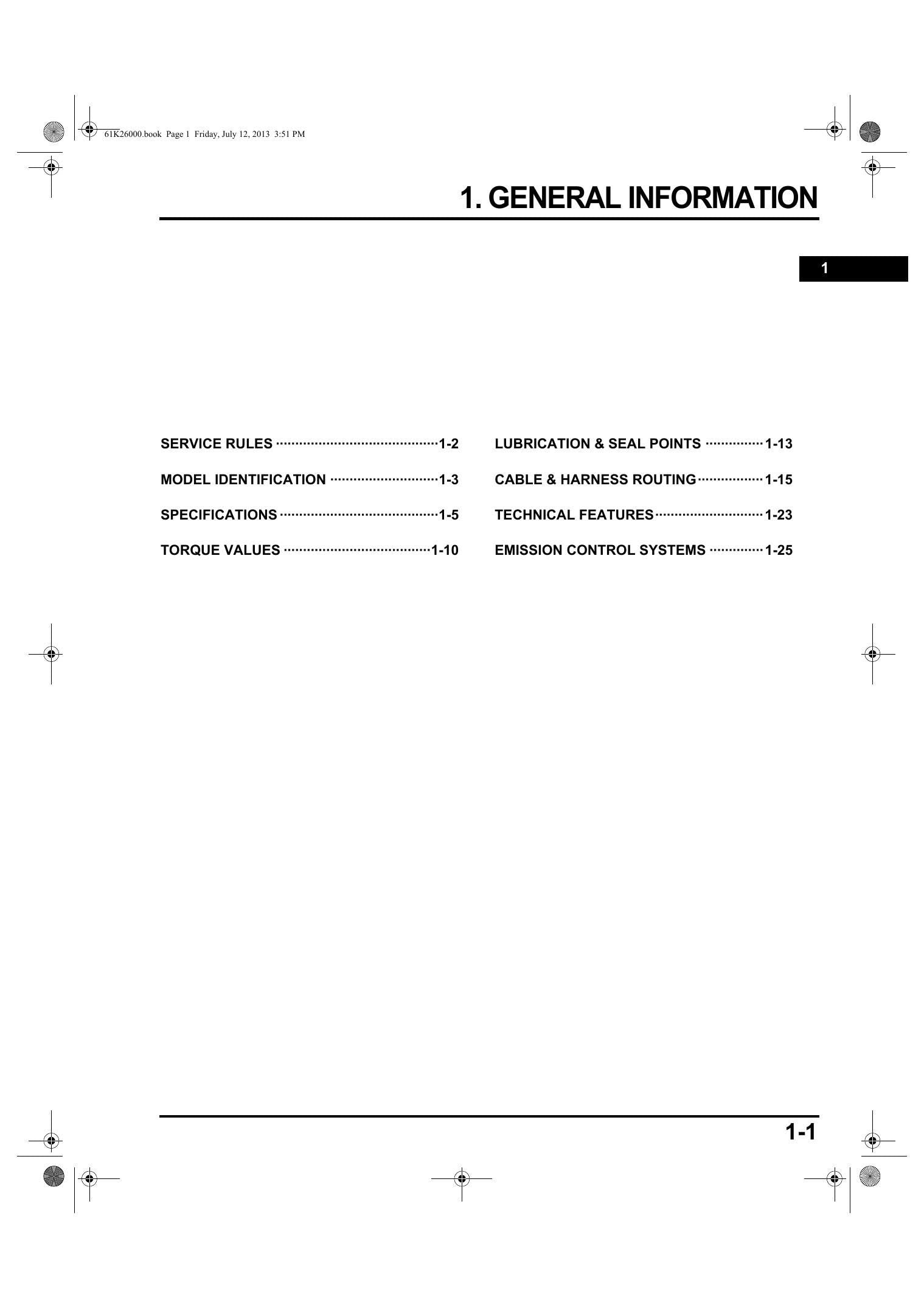 Honda Grom 125 Motorcycle Service Manual | 2013-2017 - sample page 9