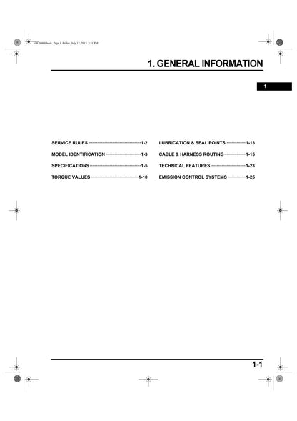 Honda Grom 125 Motorcycle Service Manual | 2013-2017 - sample page 9