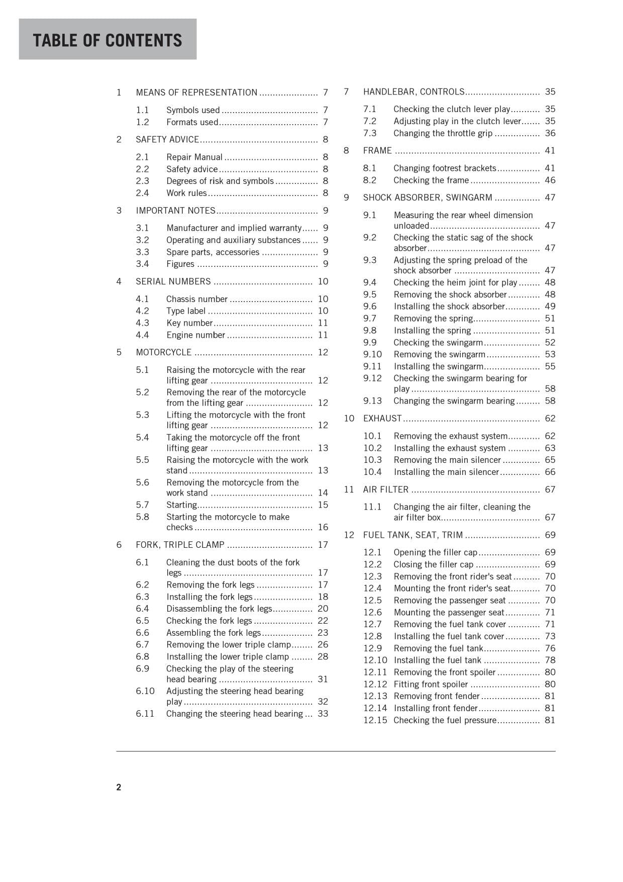 KTM 390 Duke Motorcycle Service Manual | 2017-2021 - sample page 8