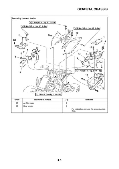 Yamaha Raptor 700R YFM70RY ATV Service Manual | 2009-2013 - sample page 5