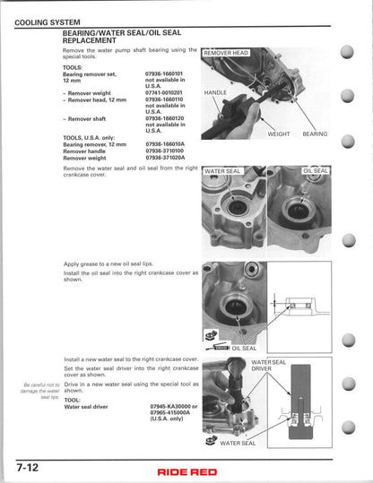 Honda CRF450R Motorcycle Service Manual | 2007-2008 - sample page 5