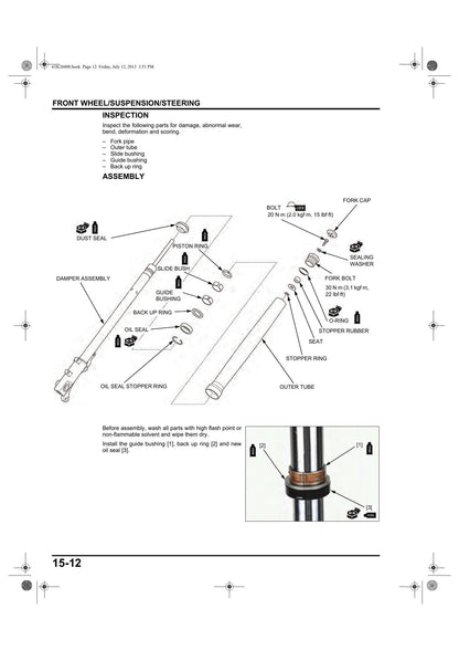 Honda Grom 125 Motorcycle Service Manual | 2013-2017 - sample page 5