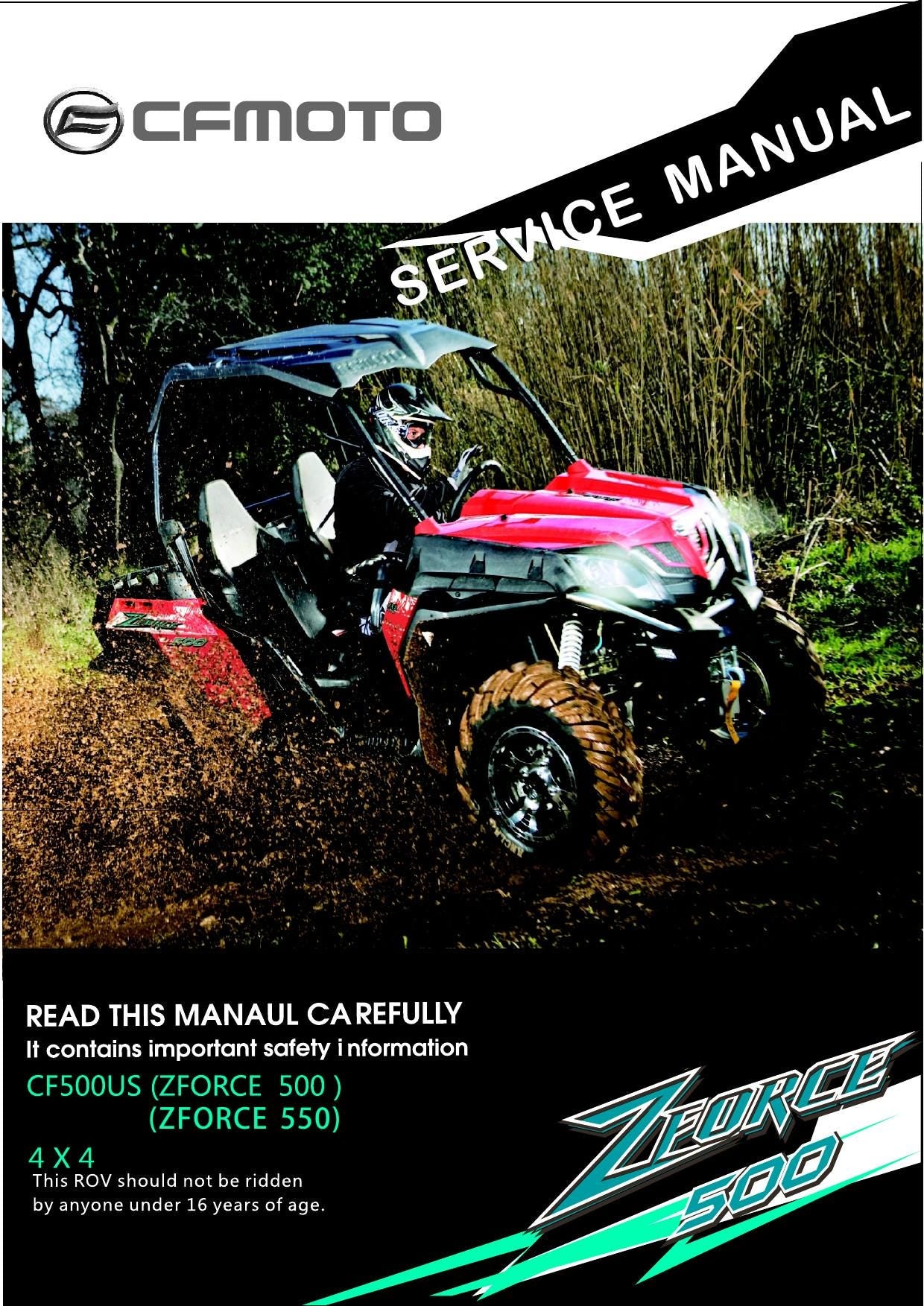 CFMOTO Zforce 500 550 UTV Service Manual | 2018-2022 - sample page 2