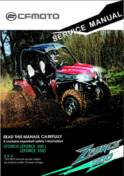 CFMOTO Zforce 500 550 UTV Service Manual | 2018-2022 - sample page 2