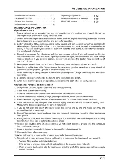 CFMoto ZForce 800 EX CF800 UTV Service Manual | 2013-2017 - sample page 8